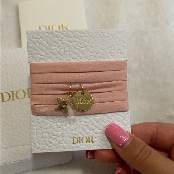 Dior Blush Pink Ribbon with Gold Star Accents - Choker , Bracelet - Picture 3 of 8